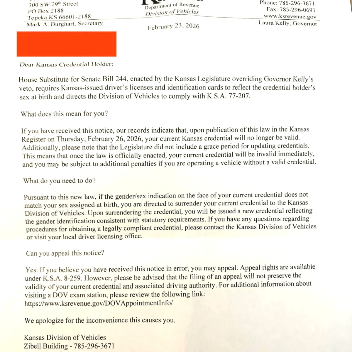 Kansas Sends Letters To Trans People Demanding The Immediate Surrender Of Drivers&nbsp;Licenses